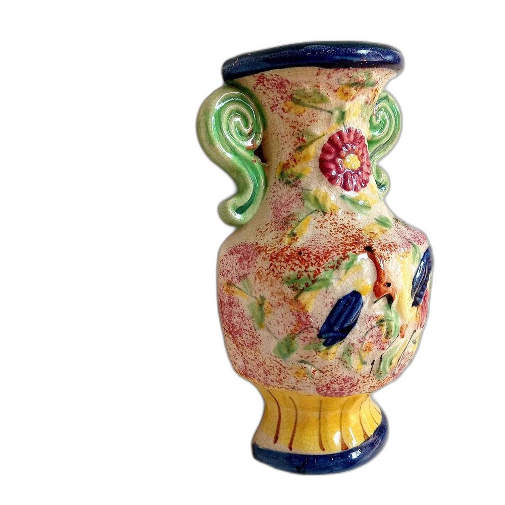 Vintage Wall Pocket Avian Bird Urn Shaped Made In Japan